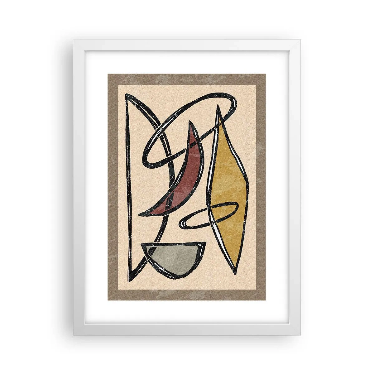 Poster in einem weißen Rahmen - Komposition – Bögen und Ovale - 30x40 cm