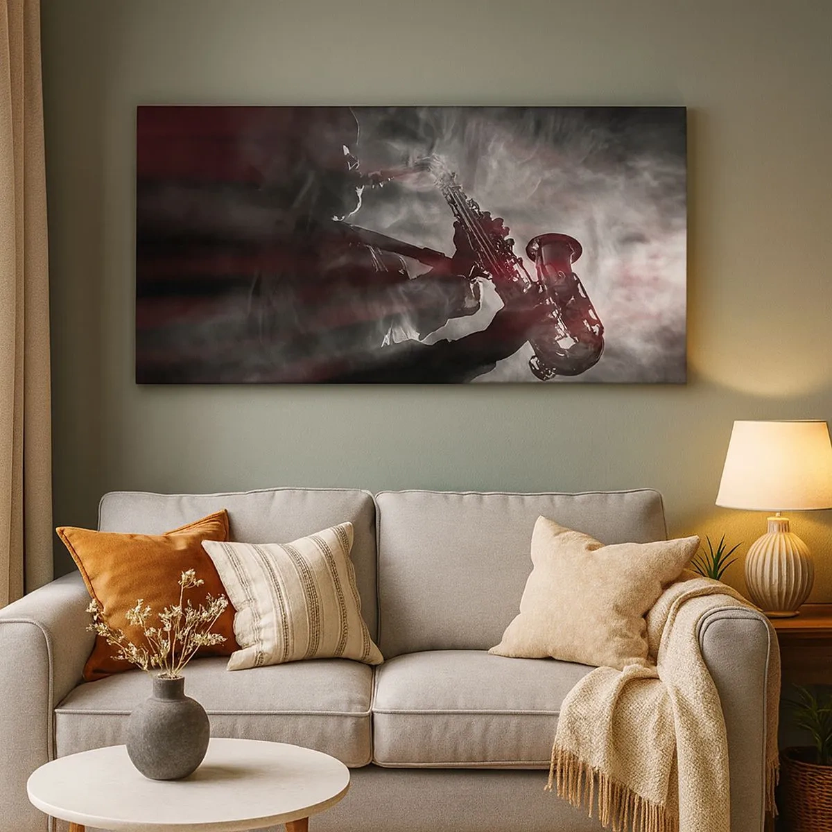 Bild auf Leinwand - Leinwandbild - In den Dämpfen des Jazz - 100x40 cm