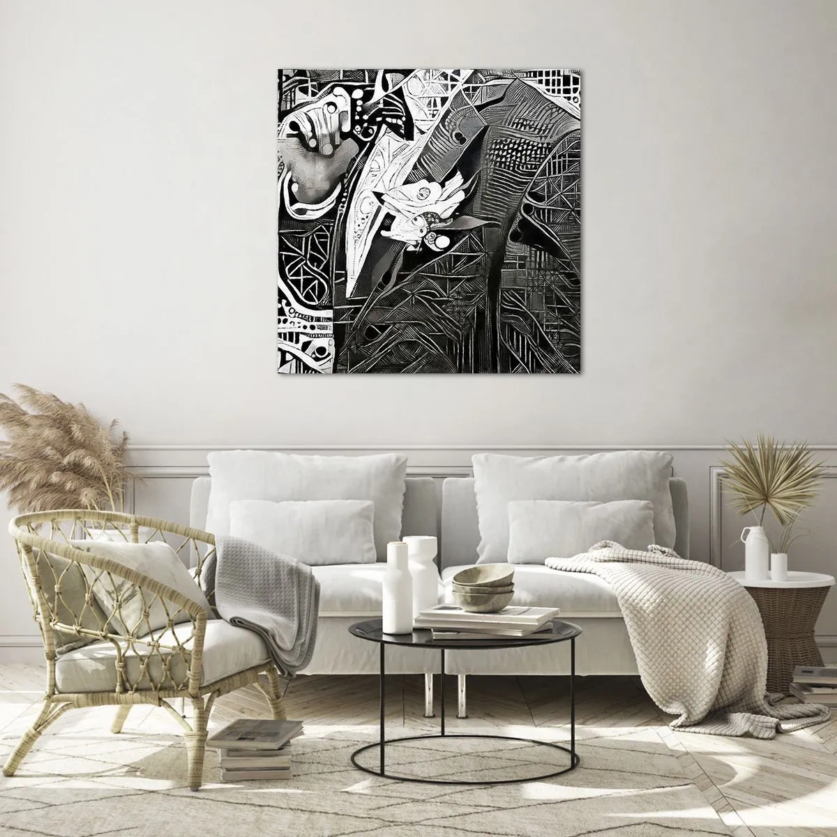 Glasbild - Bild auf glas - Nur ein scheinbar grauer Mann - 60x60 cm