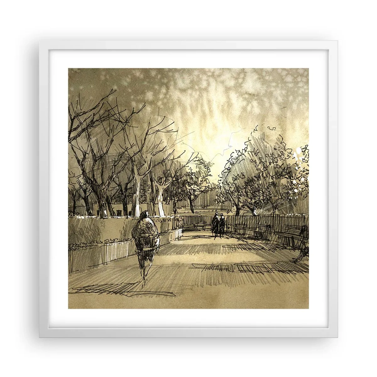 Poster in einem weißen Rahmen - Ein Moment mit einer Feder angehalten - 50x50 cm