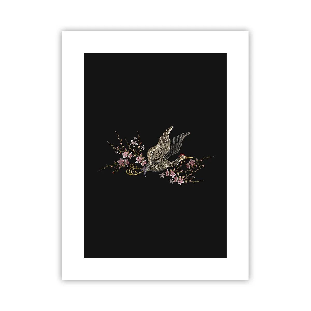 Poster - Exotischer gestickter Vogel - 30x40 cm