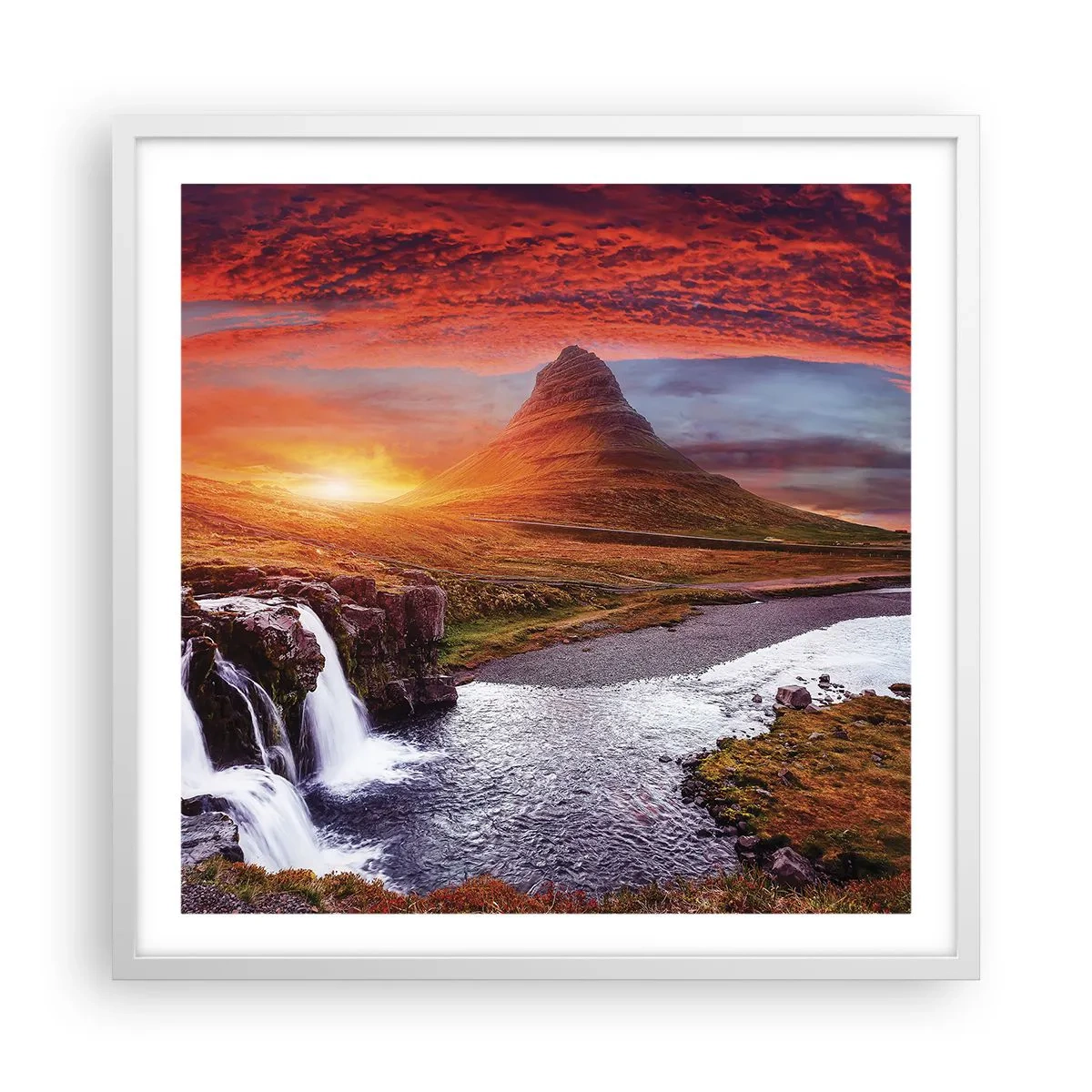 Poster in einem weißen Rahmen - Ein Blick auf Mittelerde - 60x60 cm