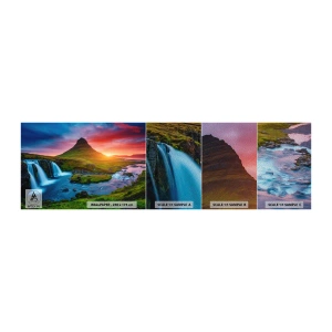 Fototapeten Muster Premium Sand - Island - Feuer und Wasser - Landschaft, Island, Kirkjufellsfoss - 100x30 cm