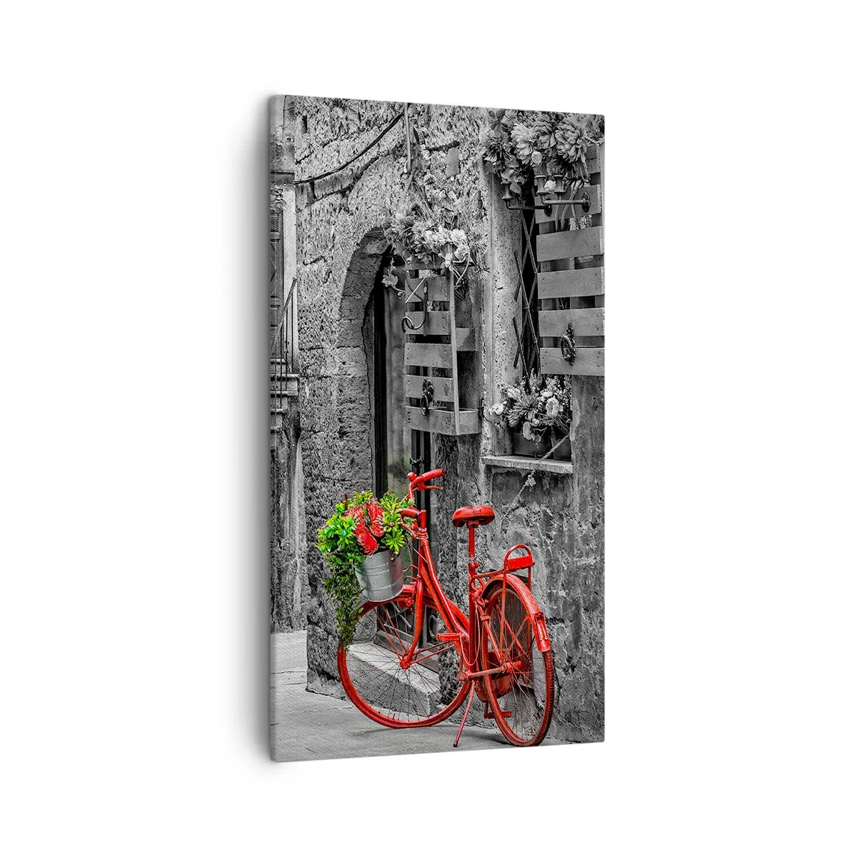 Bild auf Leinwand - Leinwandbild - Toskanische Gasse - 45x80 cm