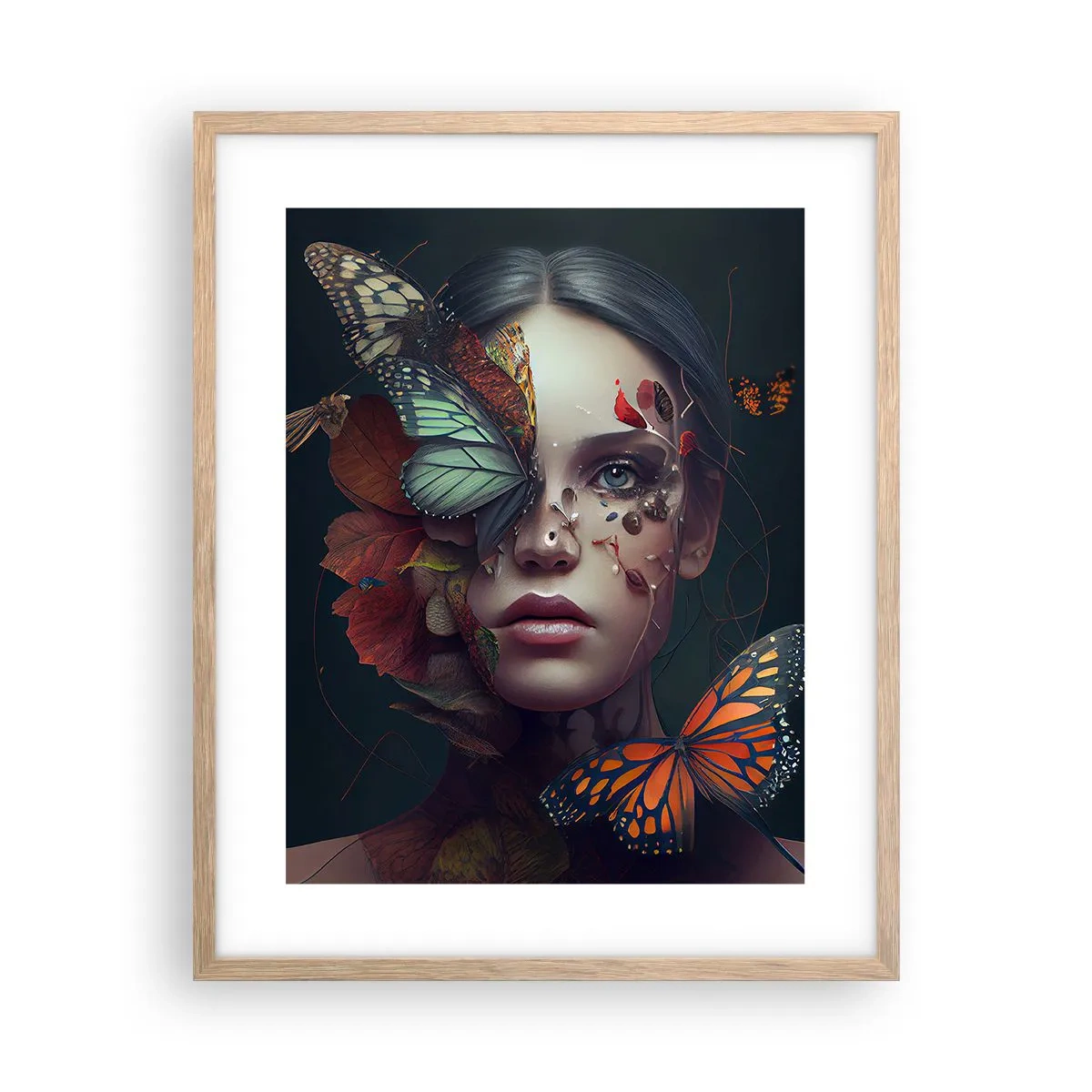 Poster in einem Rahmen aus heller Eiche - Wunderbare Metamorphose - 40x50 cm