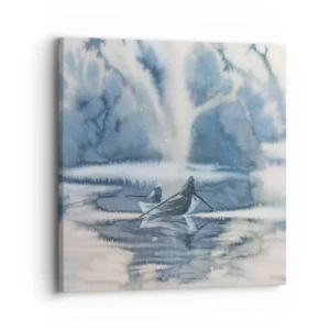 Bild auf Leinwand - Leinwandbild - Angler in ihrem Paradies - 30x30 cm