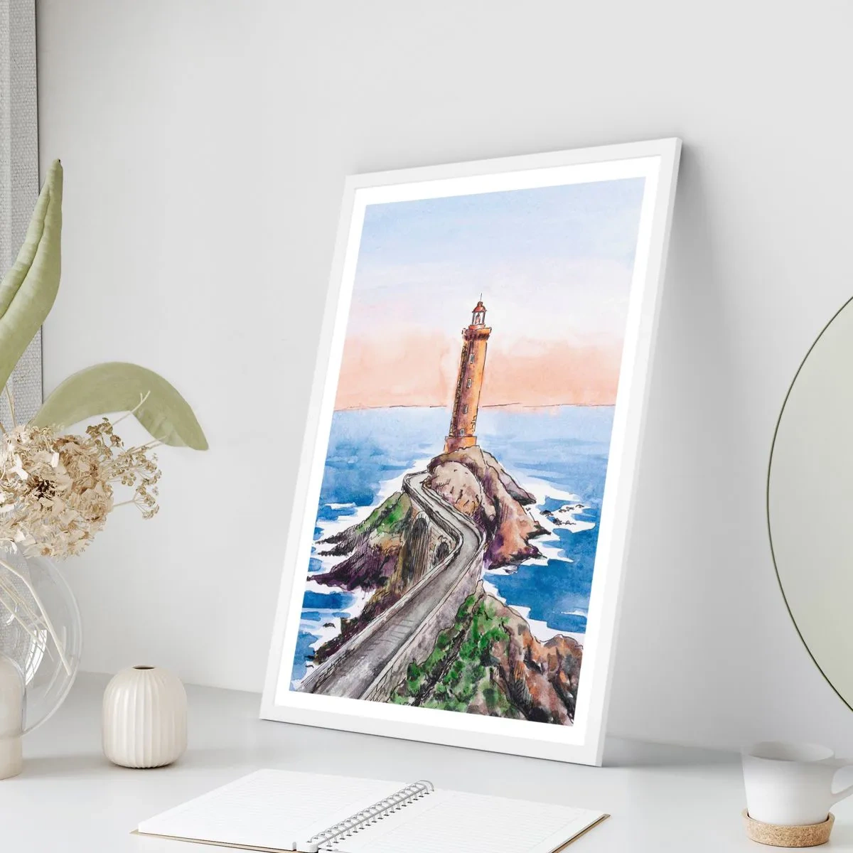 Poster in einem weißen Rahmen - Dem Meer zugewandt - 50x70 cm