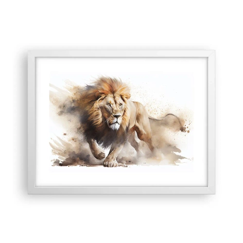 Poster in einem weißen Rahmen - Der König zog um - 40x30 cm