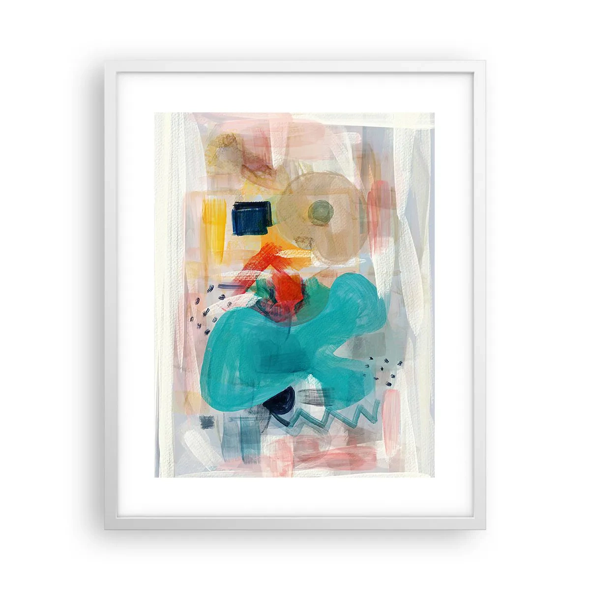 Poster in einem weißen Rahmen - Buntes Spiel - 40x50 cm
