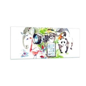 Glasbild - Bild auf glas - In der Linse eines Reisenden - 100x40 cm