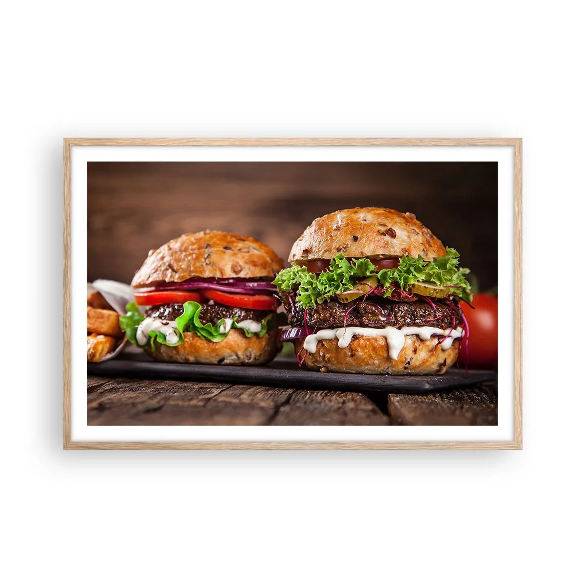 Poster in einem Rahmen aus heller Eiche - Amerikanischer Traum - 91x61 cm