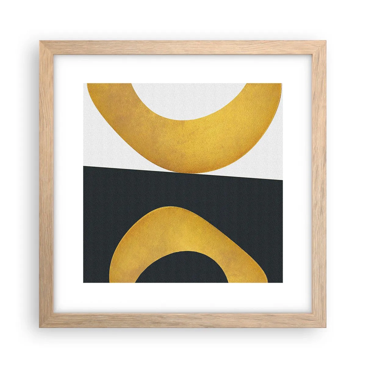 Poster in einem Rahmen aus heller Eiche - Erstens: Gold - 30x30 cm