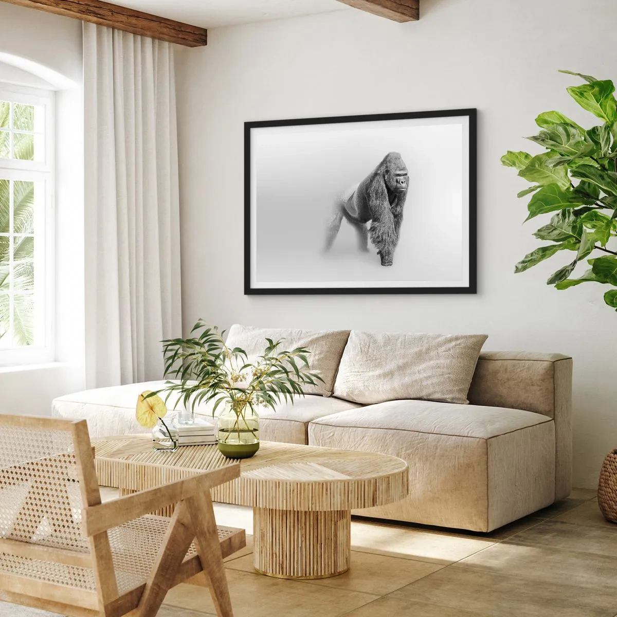 Poster in einem schwarzem Rahmen - Zuversichtlich in seiner Stärke - 91x61 cm