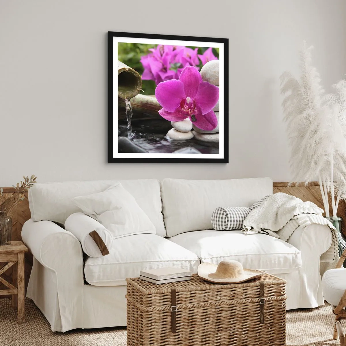 Poster in einem schwarzem Rahmen - Du ruhst dich schon aus - 40x40 cm