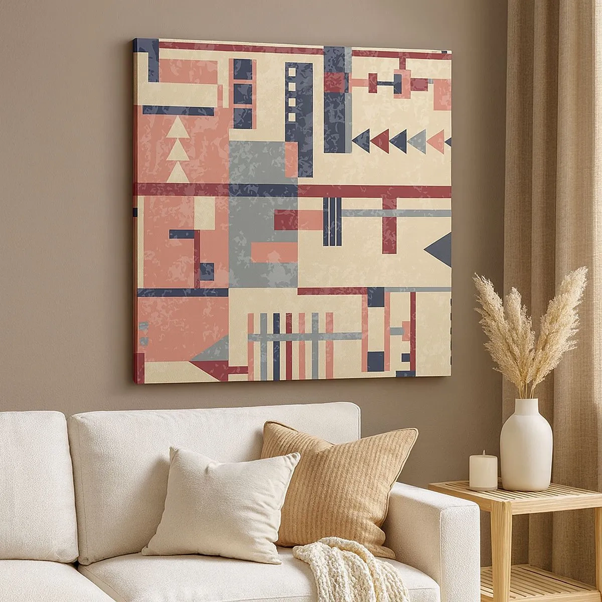 Bild auf Leinwand - Leinwandbild - Eine Kombination aus Vertikalen und Ebenen - 30x30 cm