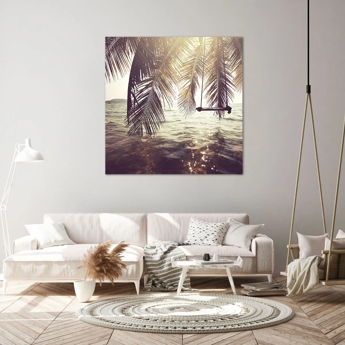 Bild auf Leinwand - Leinwandbild - Sie können nach Belieben in den Wolken schwingen - 70x70 cm