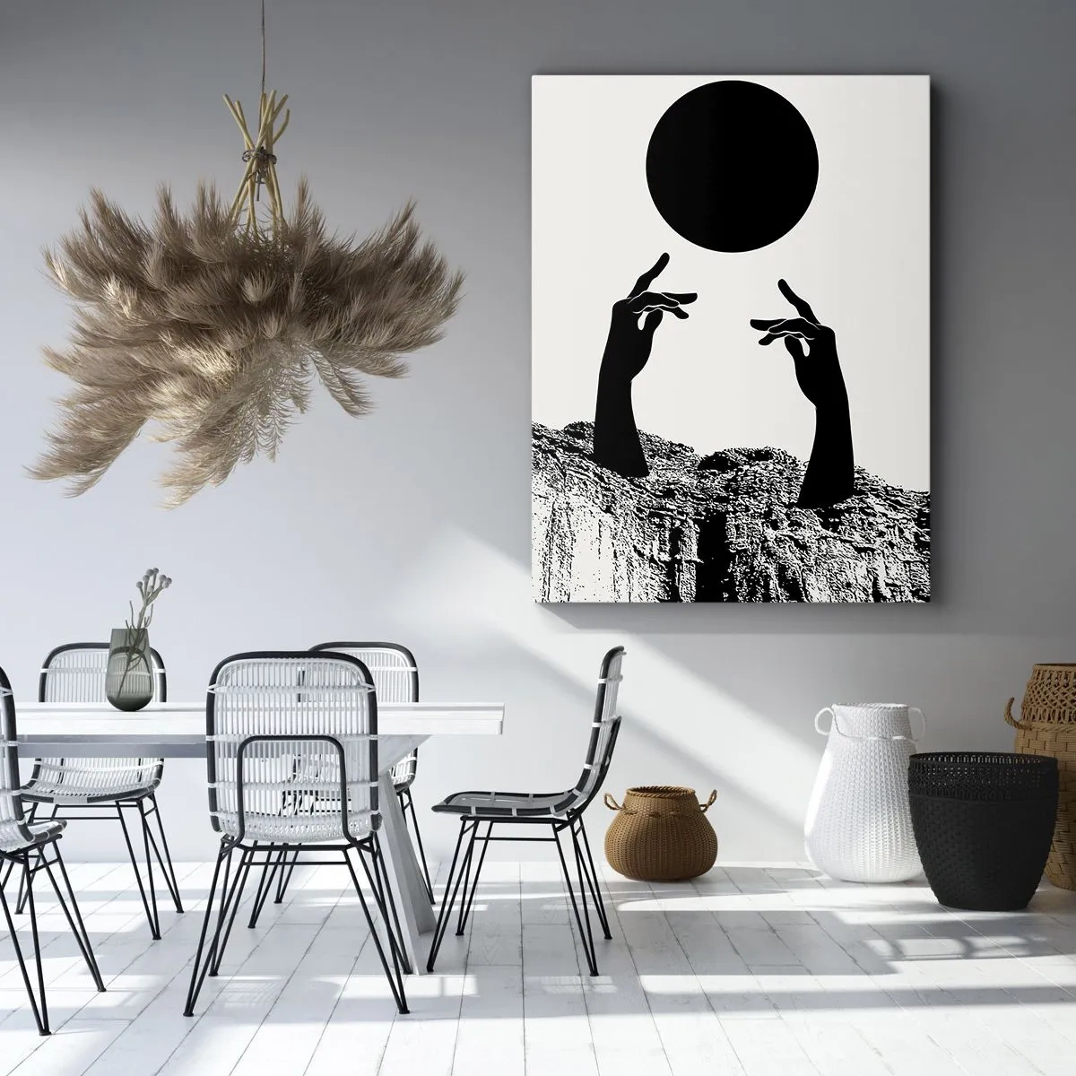 Bild auf Leinwand - Leinwandbild - Surrealistische Komposition: die Sonne und der Rest - 45x80 cm