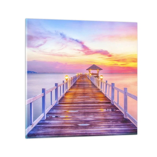 Glasbild - Bild auf glas - Die lila-goldene Stille des Abends - 60x60 cm