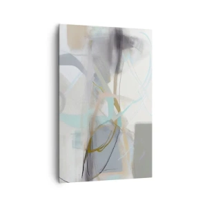 Bild auf Leinwand - Leinwandbild - Pastellabstraktion mit zarten Linien - 80x120cm - Neblige Abstraktion - Moderne Wanddekoration für Wohnzimmer und Schlafzimmer ARTTOR