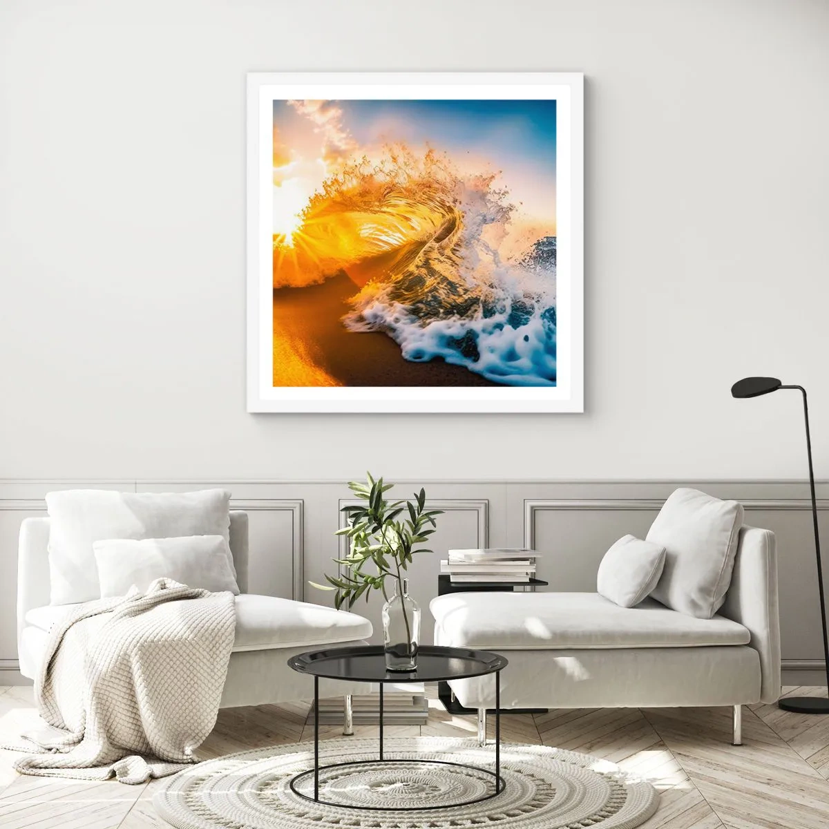 Poster in einem weißen Rahmen - Spaß im Sand - 30x30 cm