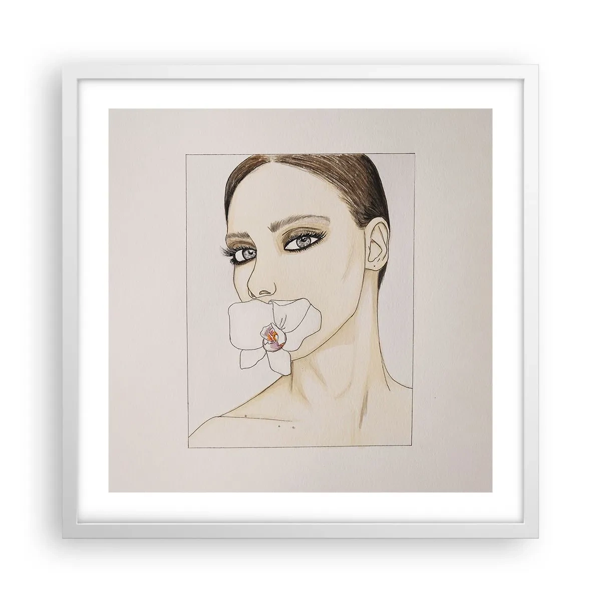 Poster in einem weißen Rahmen - Ein Symbol für Eleganz und Schönheit - 50x50 cm
