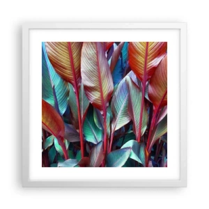 Poster in einem weißen Rahmen - Buntes Dickicht - 40x40 cm