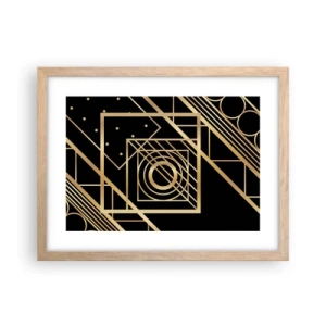 Poster in einem Rahmen aus heller Eiche - Goldene Geometrie - 40x30 cm