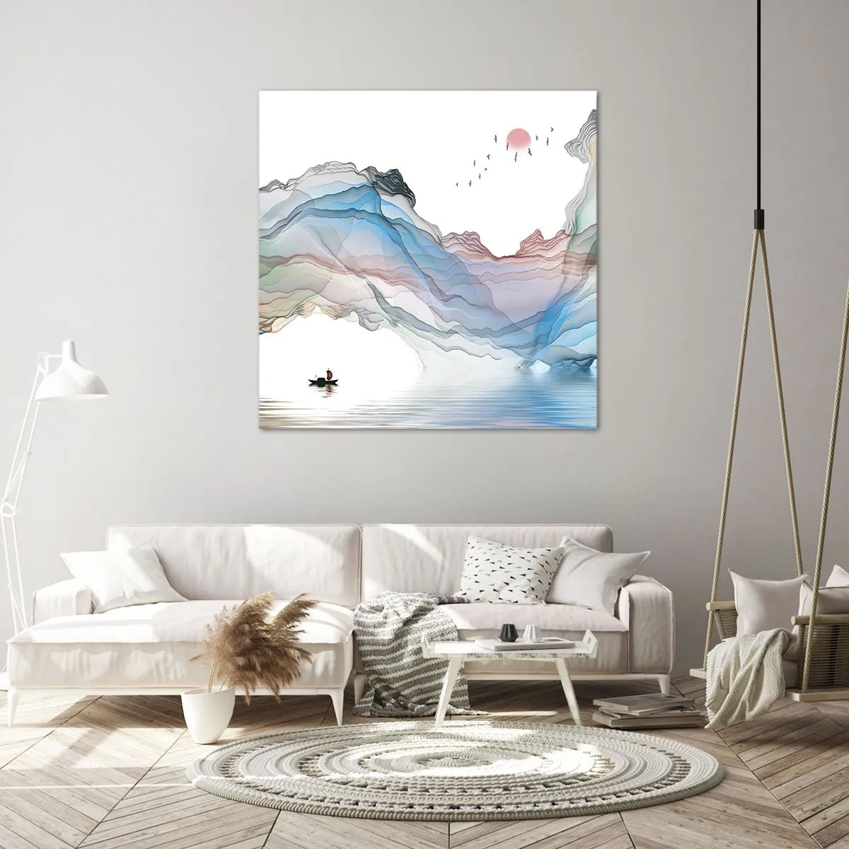 Bild auf Leinwand - Leinwandbild - Zu den Kristallbergen - 30x30 cm