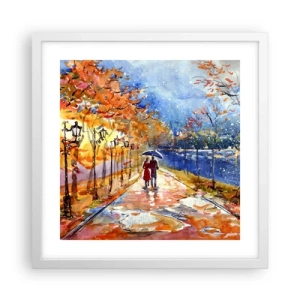 Poster in einem weißen Rahmen - Gemeinsam bis an die Grenze der Zeit - 40x40 cm