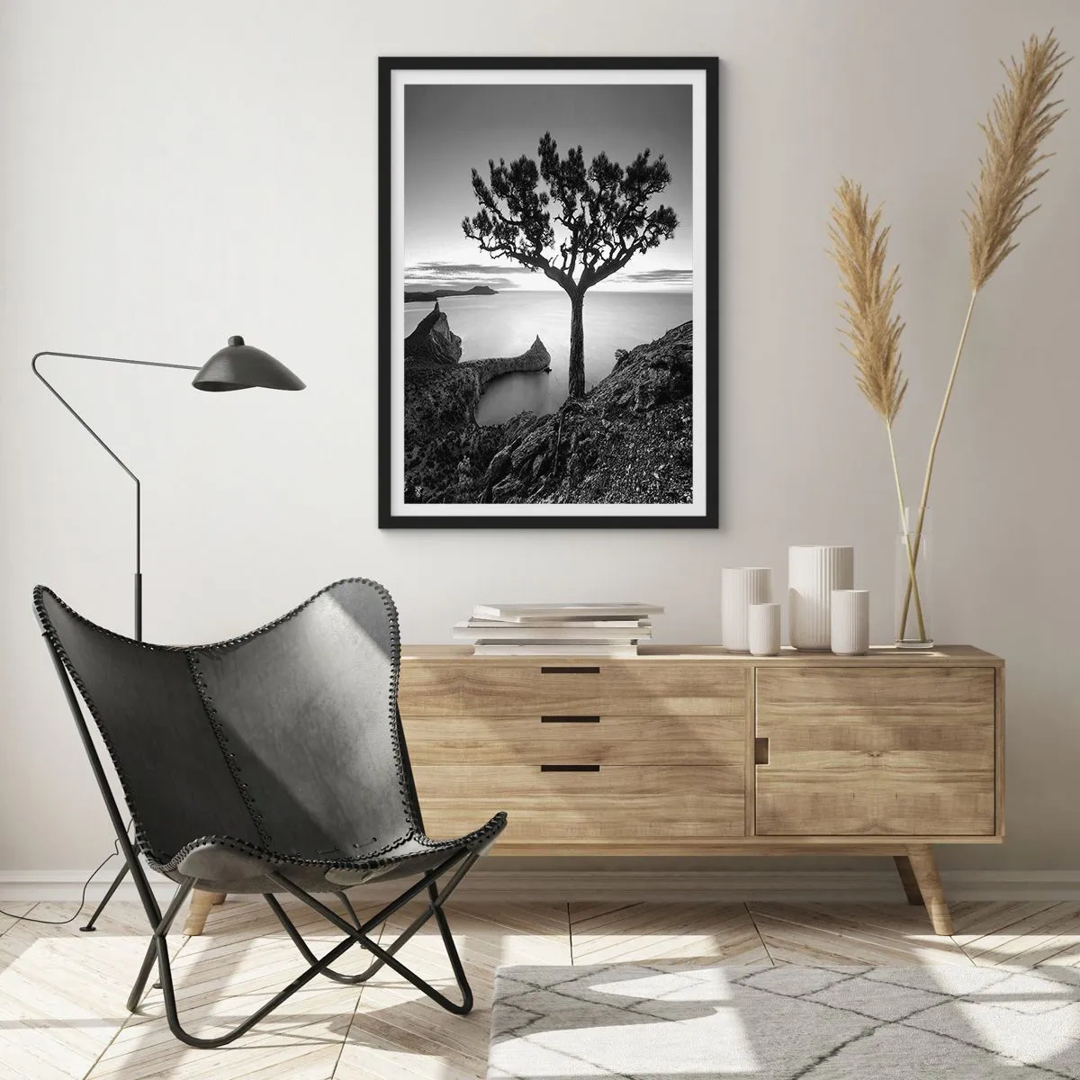 Poster in einem schwarzem Rahmen - Stille bis zum Horizont - 40x50 cm