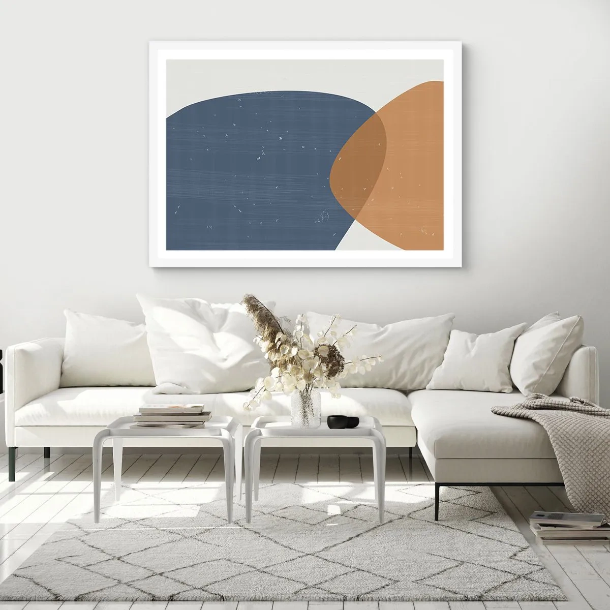 Poster in einem weißen Rahmen - Ovale und Einflüsse - 100x70 cm