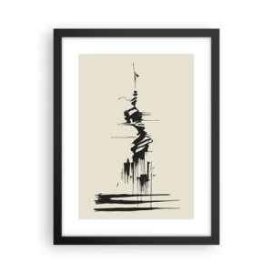 Poster in einem schwarzem Rahmen - Hastige Abstraktion - 30x40 cm