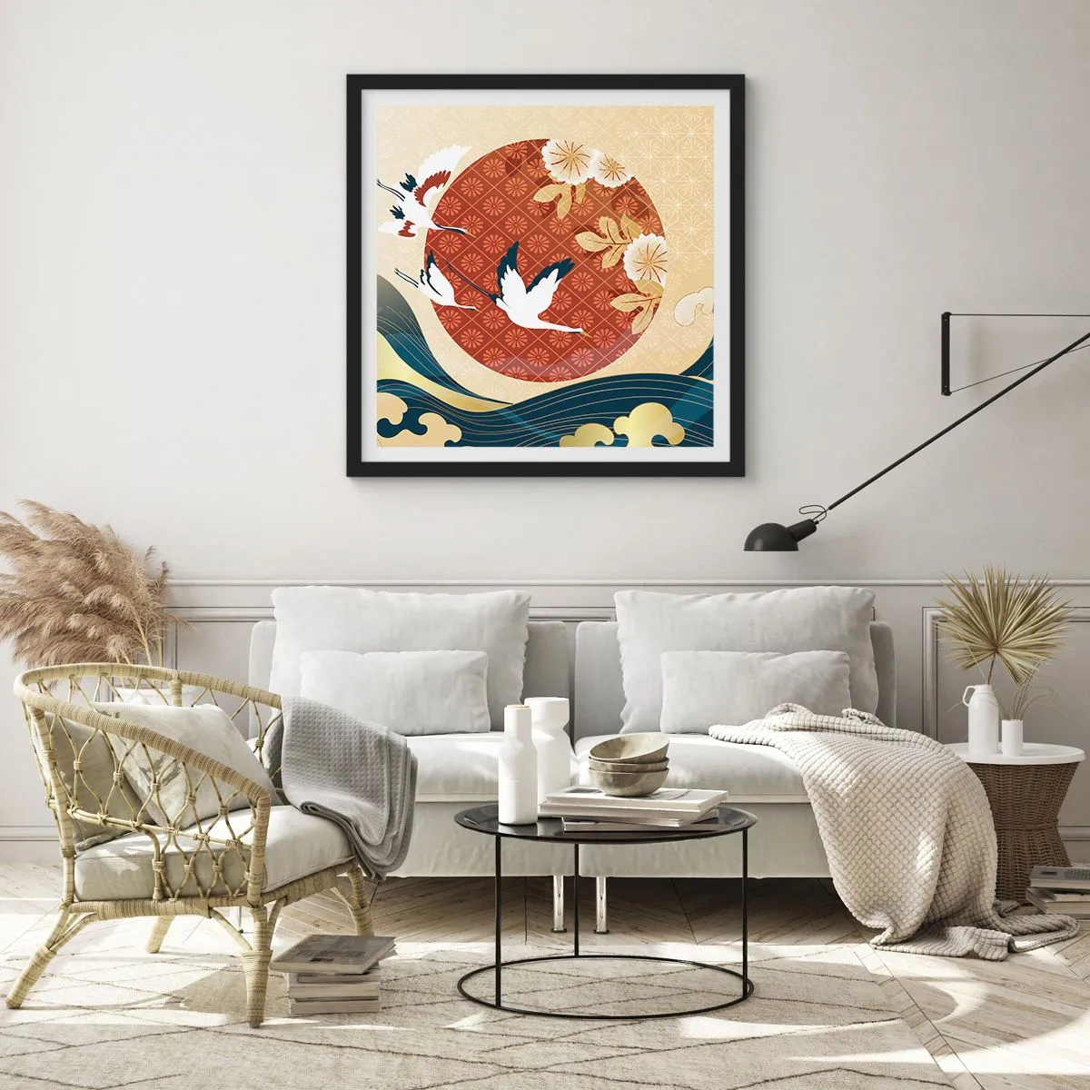 Poster in einem schwarzem Rahmen - Japanisches Märchen - 30x30 cm