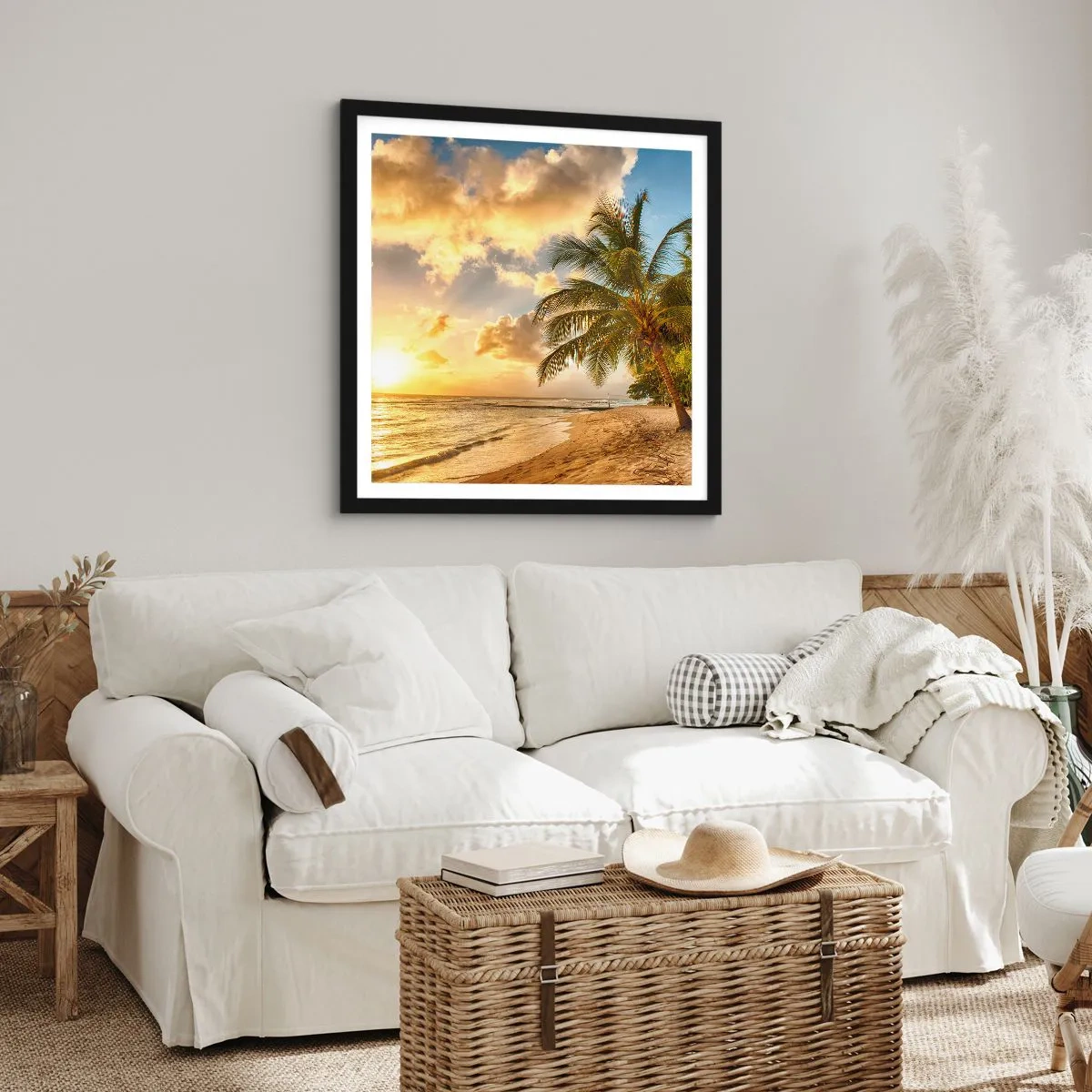 Poster in einem schwarzem Rahmen - Ewiger Sommer, immer Urlaub - 30x30 cm