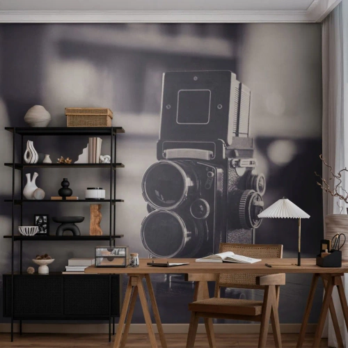 Fototapete Premium Sand - Zauber alter Fotografie - Retro, Kamera, Jahrgang - 200x140 cm