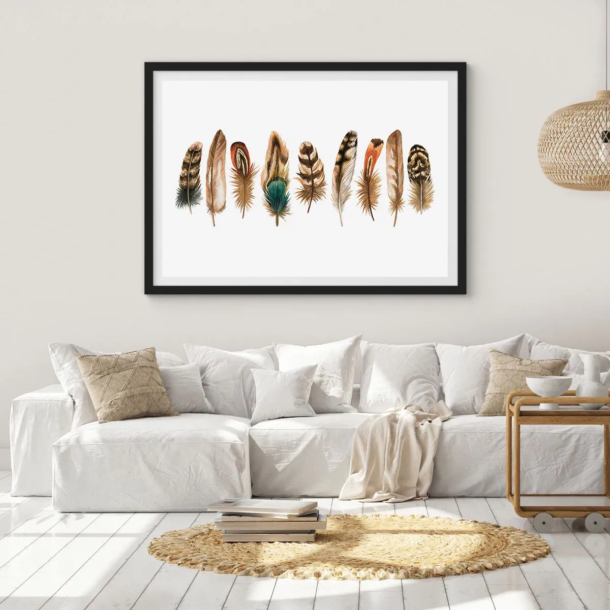 Poster in einem schwarzem Rahmen - Eine federleichte Variante - 91x61 cm