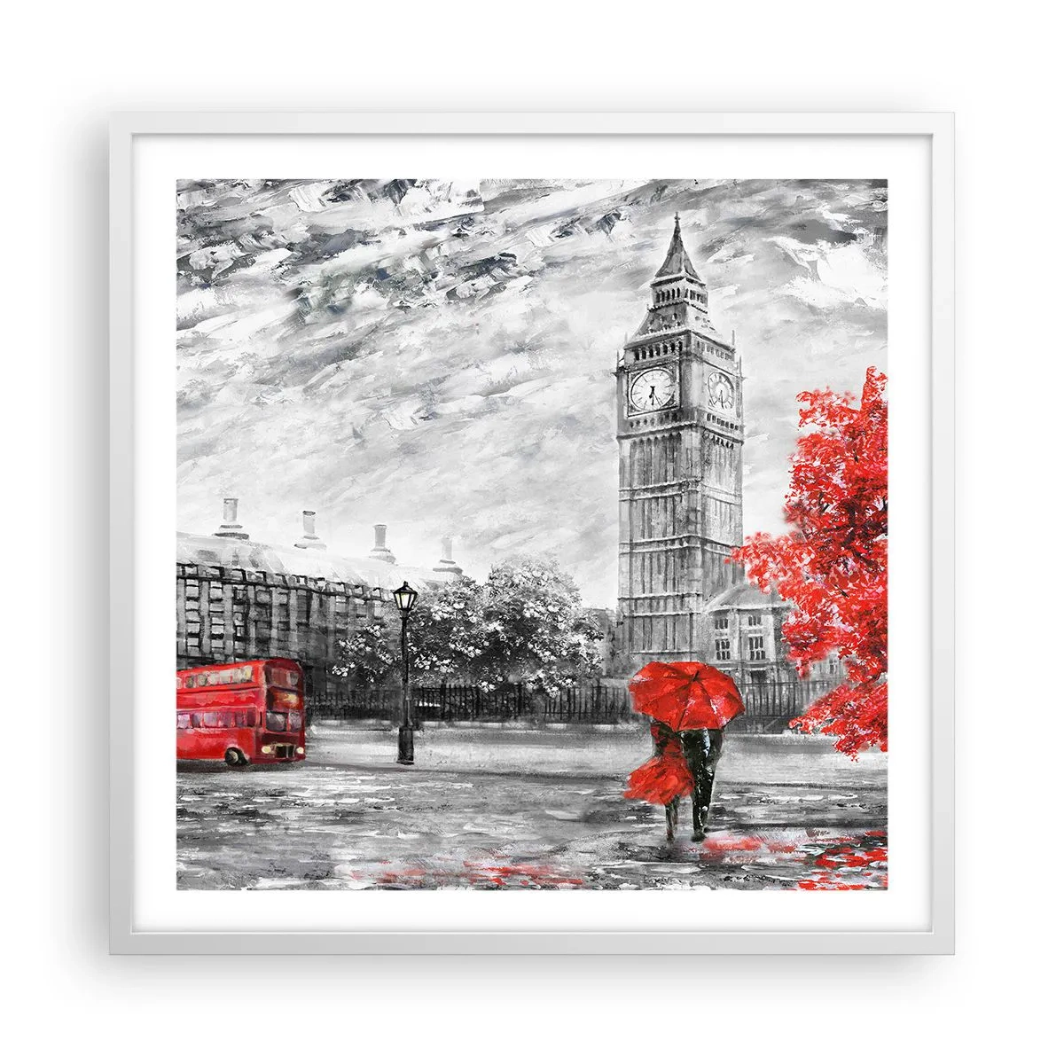 Poster in einem weißen Rahmen - Ein aufregender Tag - 60x60 cm