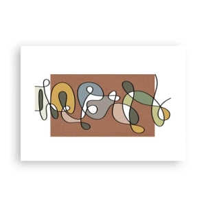 Poster - Bunte Abstraktion mit Punkten und Linien - 100x70cm - Abstraktion, die ein Lächeln wert ist - Moderne Wanddekoration für Wohnzimmer und Schlafzimmer ARTTOR