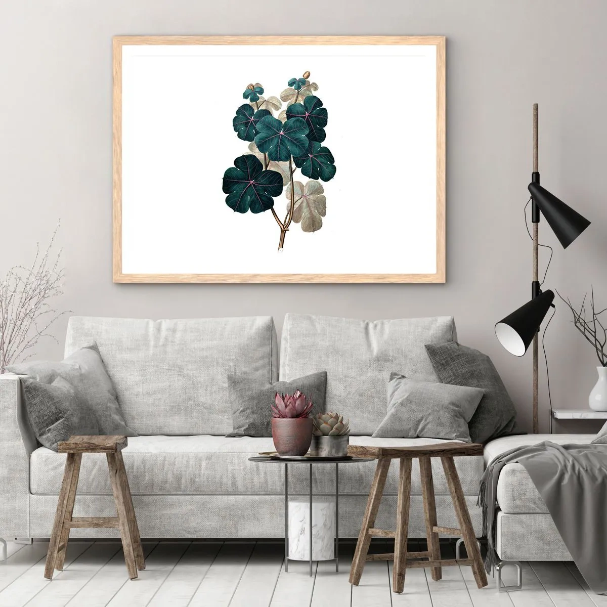 Poster in einem Rahmen aus heller Eiche - Aus dem alten Herbarium - 70x50 cm