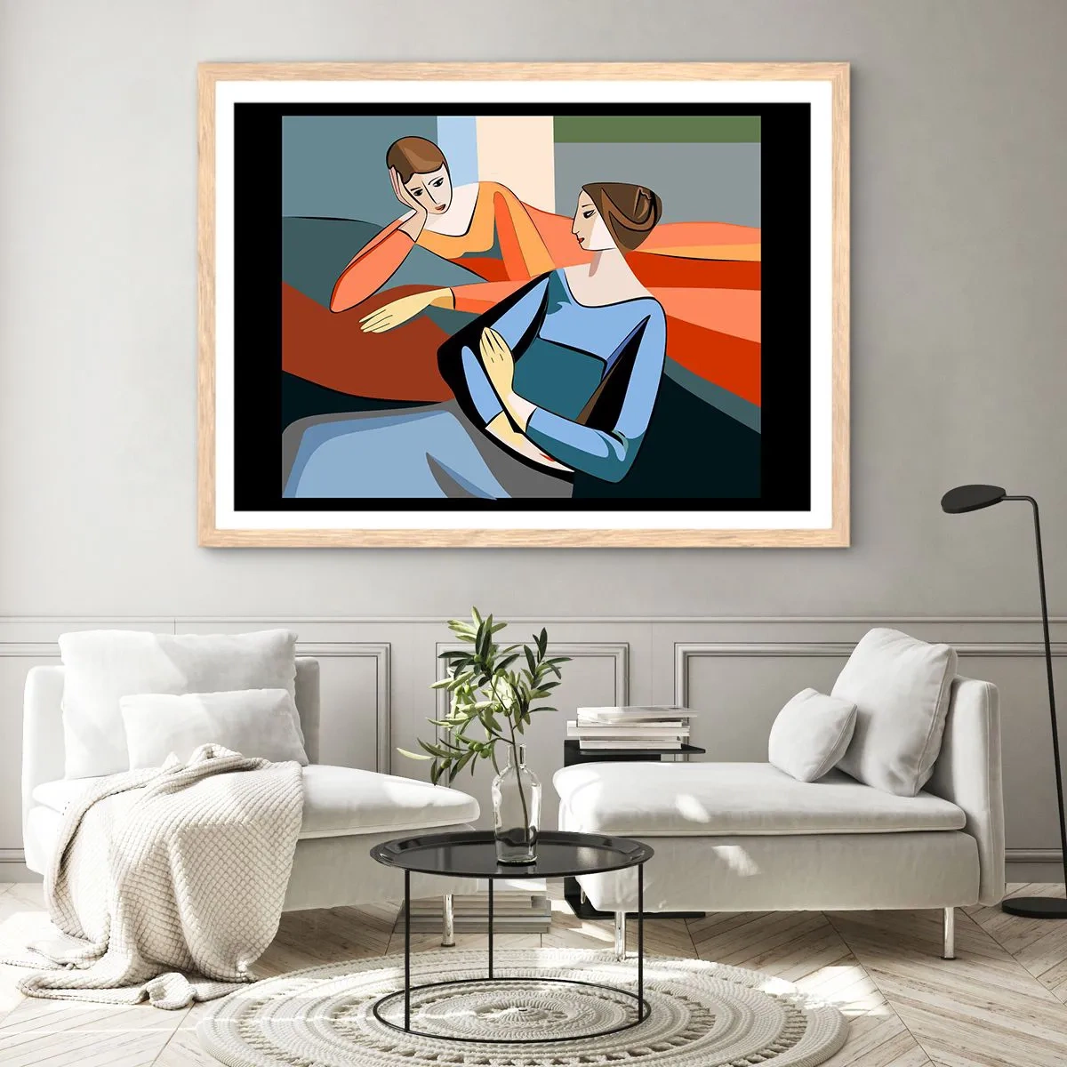 Poster in einem Rahmen aus heller Eiche - Moment der Zuversicht - 40x30 cm