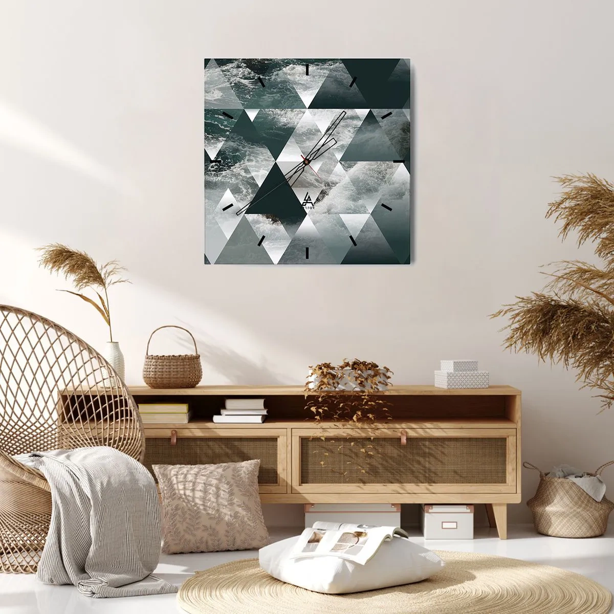 Wanduhr - Glasuhr - Kristallperspektive - 40x40 cm