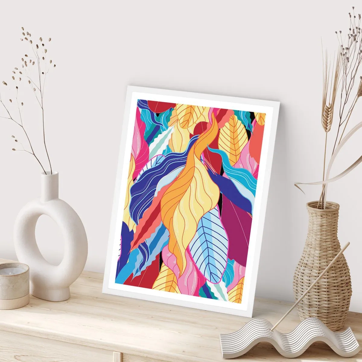 Poster in einem weißen Rahmen - Buntes Durcheinander - 30x40 cm