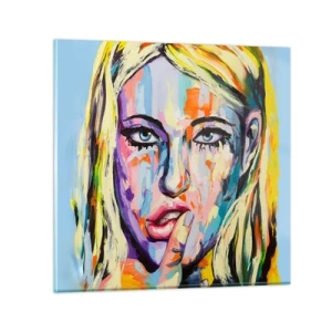 Glasbild - Bild auf glas - Schau ihr direkt in die Augen - 30x30 cm