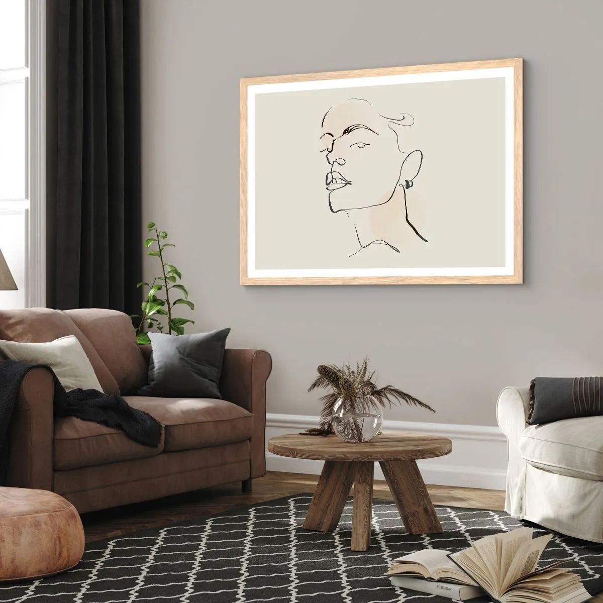 Poster in einem Rahmen aus heller Eiche - Ein stolzer Blick - 50x40 cm