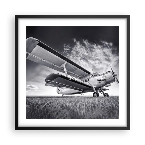 Poster in einem schwarzem Rahmen - Der geflügelte Wanderer - 50x50 cm