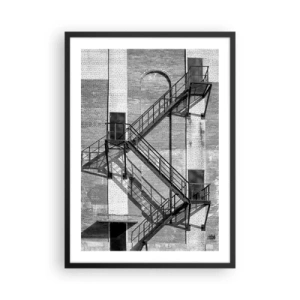 Poster in einem schwarzem Rahmen - Industrieller Stil - 50x70cm - Industrieller Stil - Moderne Wanddekoration für Wohnzimmer und Schlafzimmer ARTTOR