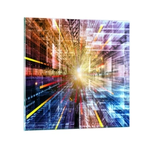 Glasbild - Bild auf glas - Leuchtender Korridor - 60x60 cm