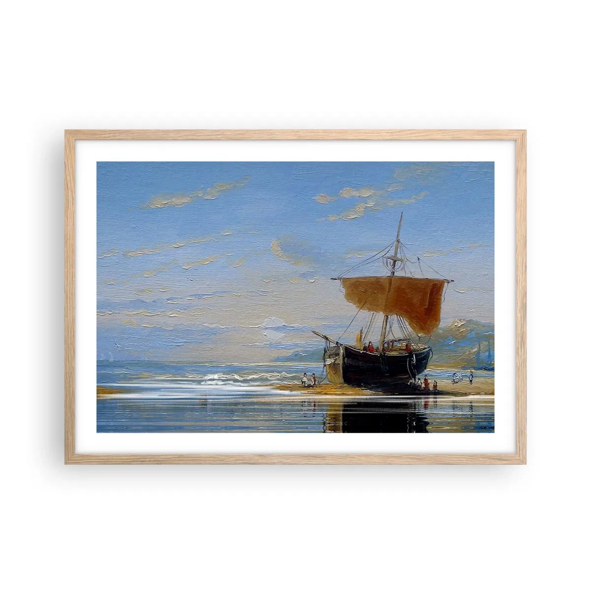 Poster in einem Rahmen aus heller Eiche - Wasser, Land, Luft - 70x50 cm