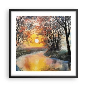 Poster in einem schwarzem Rahmen - Herbststimmung - 50x50 cm