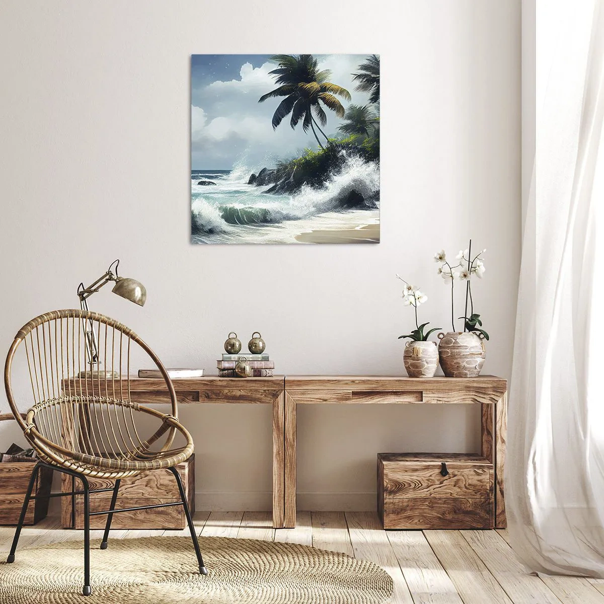 Bild auf Leinwand - Leinwandbild - Am tropischen Ufer - 30x30 cm